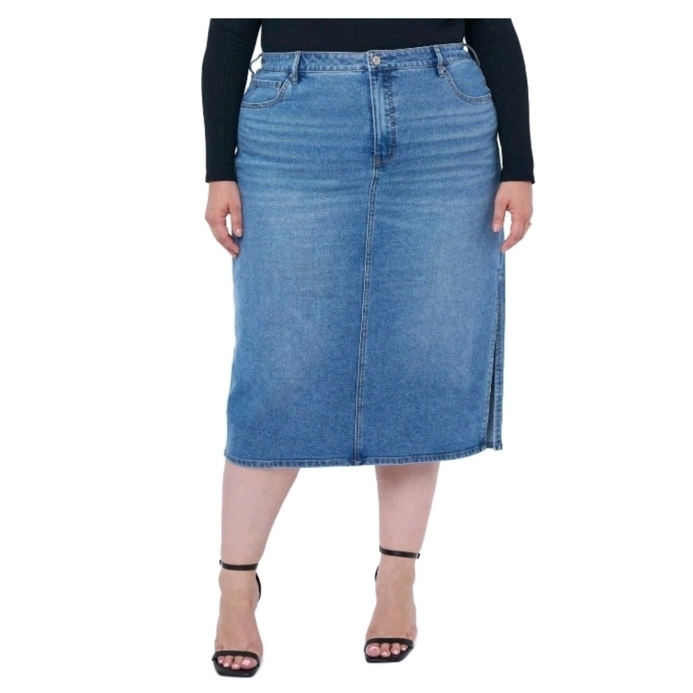 Edited by Remi Bader Women's Denim Skirt Plus Size
